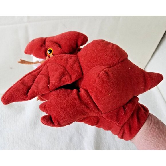 1995 Plush Creations Inc 8” Dinosaur Pterodactyl Plush Hand‎ Puppet Toy brown - Picture 5 of 12